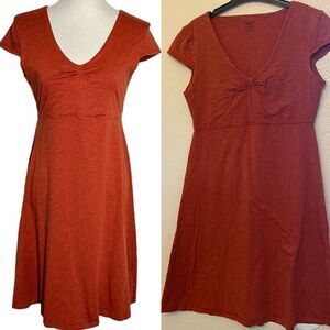 Toad&Co Rosemarie Dress orange red minimalist organic cotton TENCEL Lyocell S